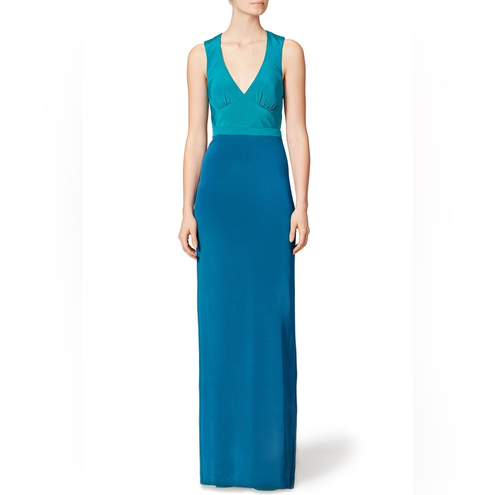 NICOLE MILLER Elegant Teal Evening Gown